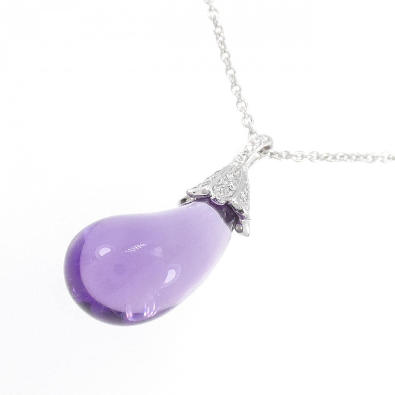 K18WG アメジスト ネックレス 13.04CT