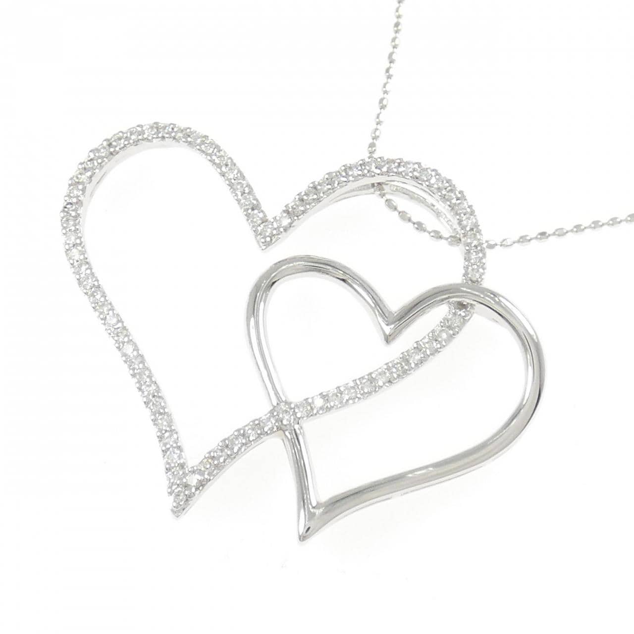 K18WG 心形鑽石項鍊 0.40CT