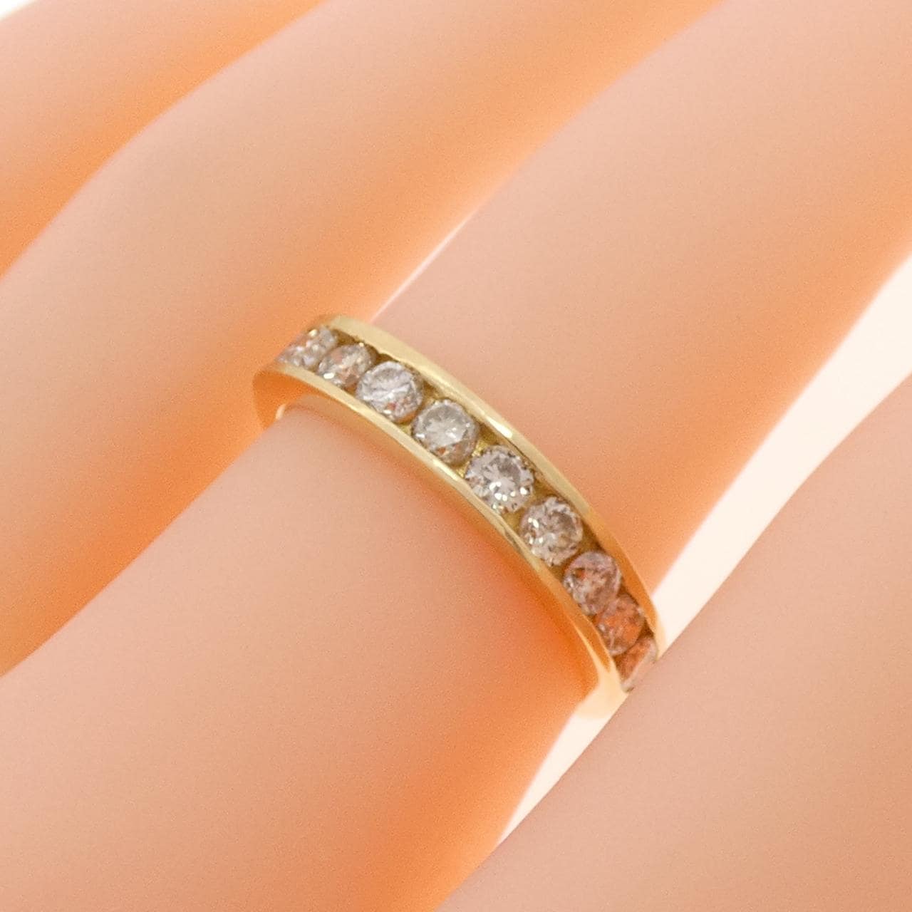 K18YG ハーフエタニティ ダイヤモンド リング 0.87CT
