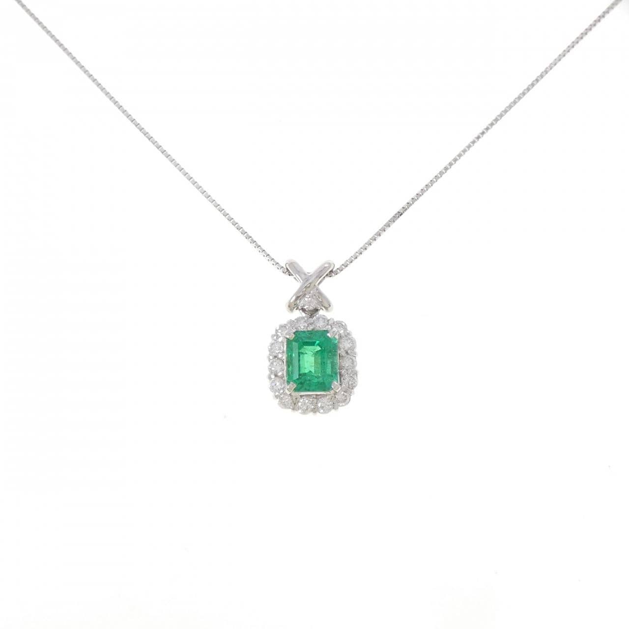 PT900/PT850 エメラルド ネックレス 1.37CT