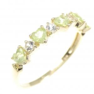 K10YG ハート ペリドット リング