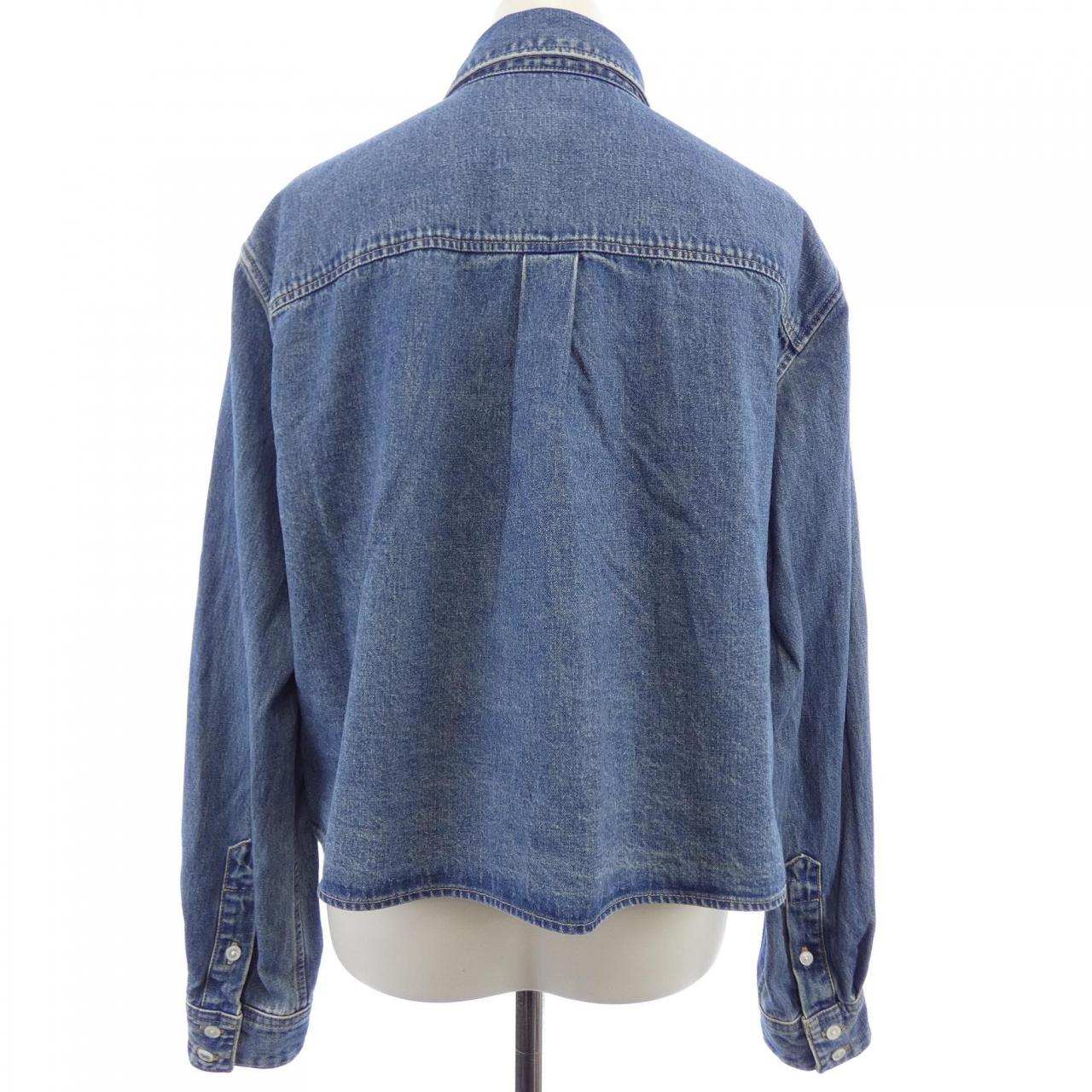 セリーヌ CELINE ユニオンオーシャンウォッシュデニム クロップドシャツ トリオンフ 2T187459N シャツ