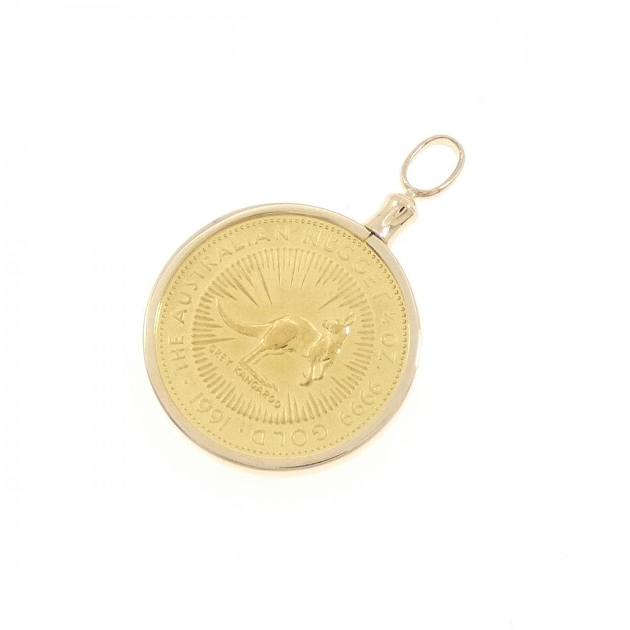 K18YG (框) 硬币吊坠
