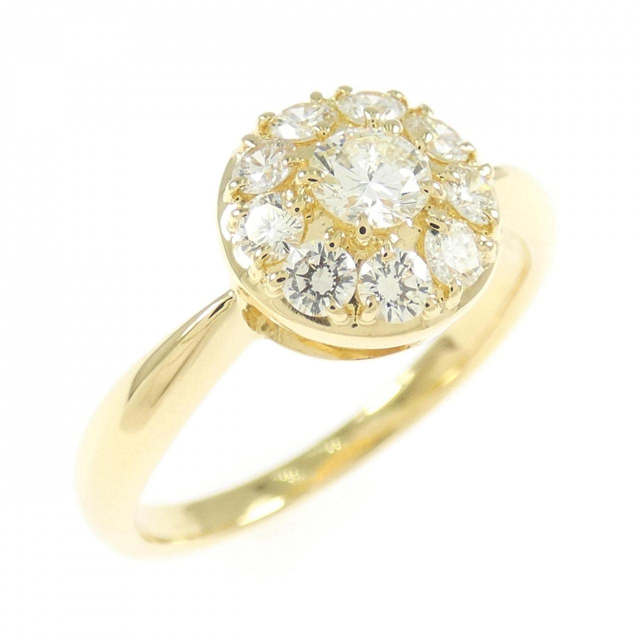 K18YG フラワー ダイヤモンド リング 0.50CT