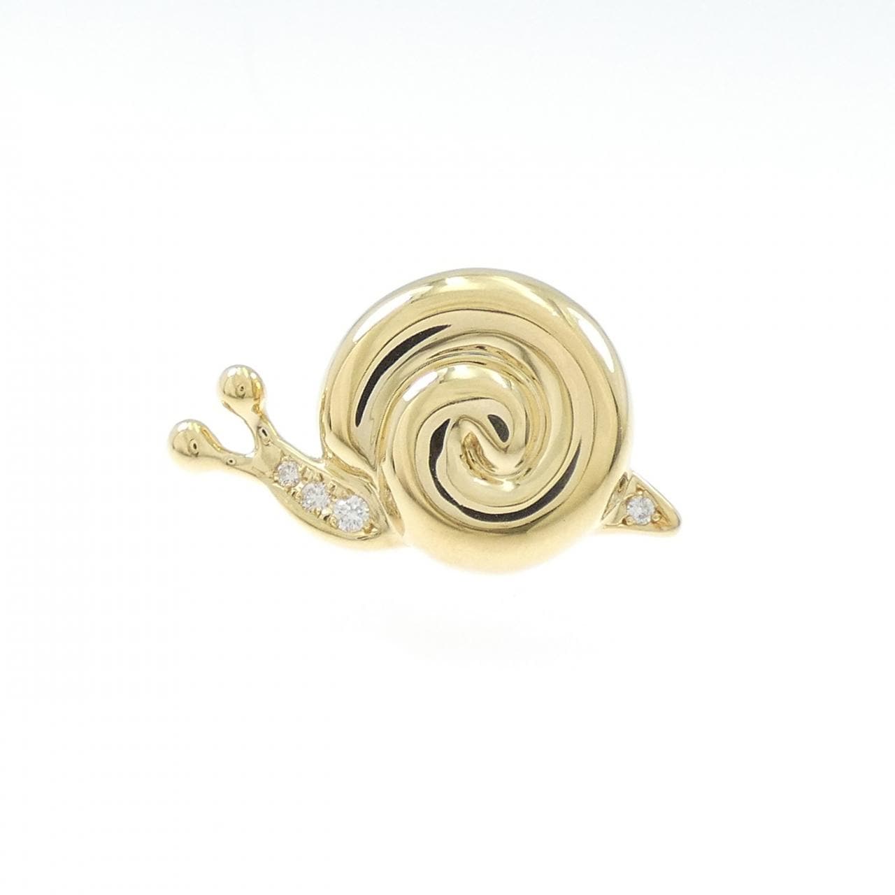 ミキモト カタツムリ ダイヤモンド ブローチ 0.05CT