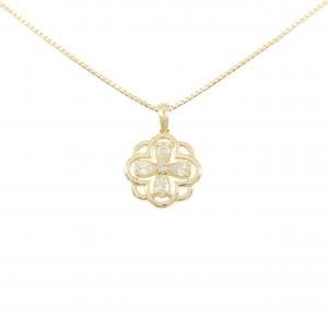 K18YG フラワー ダイヤモンド ネックレス 0.22CT
