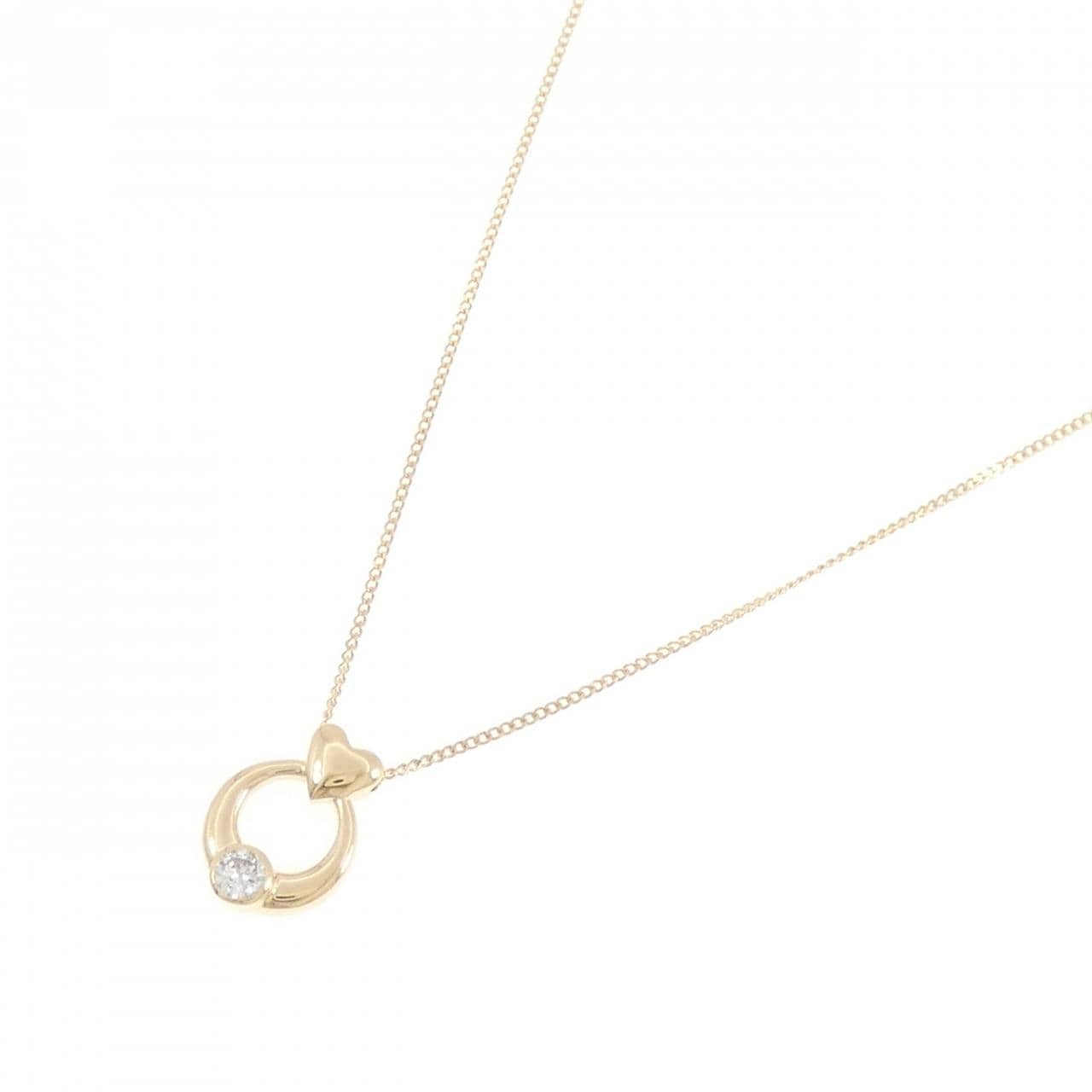 K18YG ハート ダイヤモンド ネックレス 0.11CT