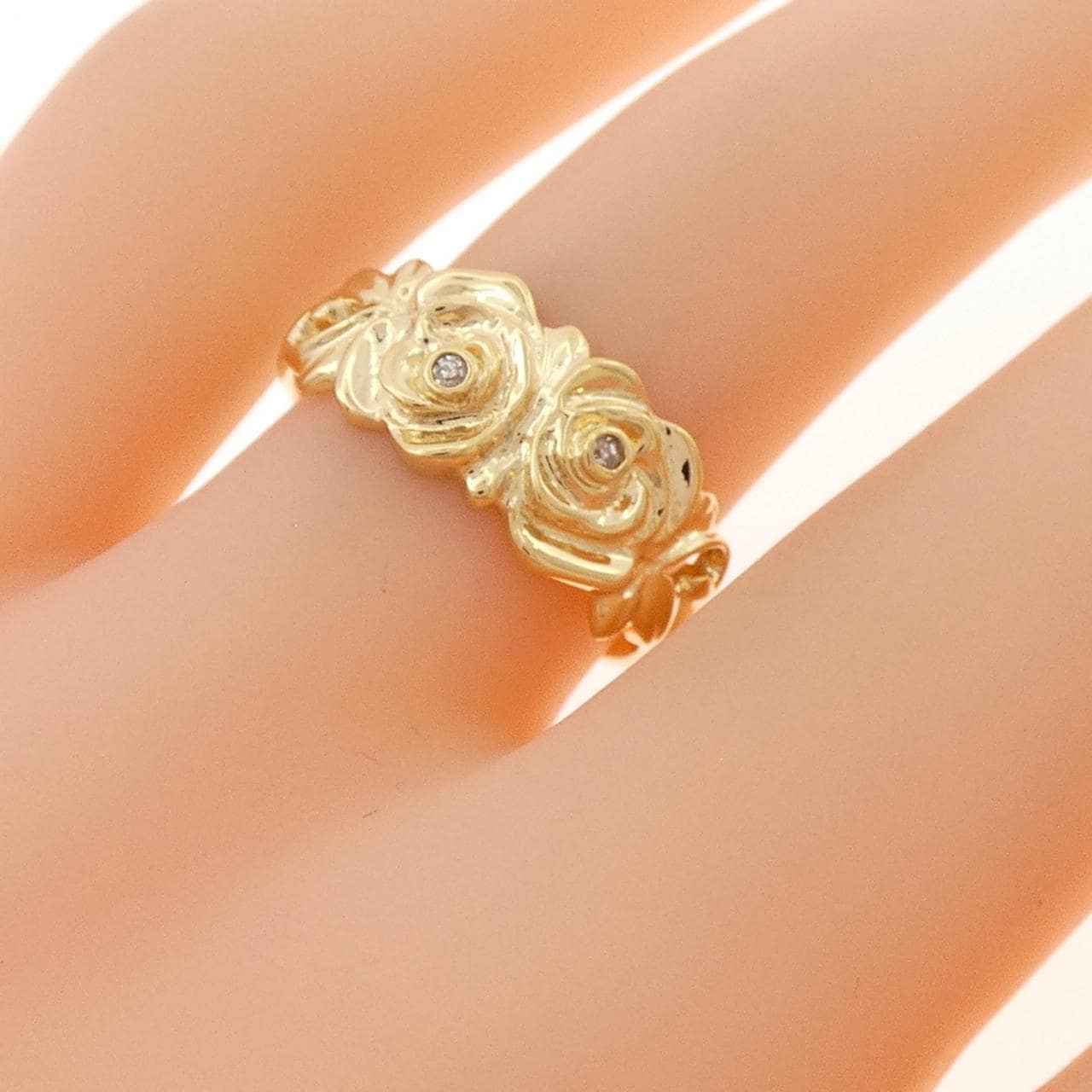 K18YG ローズ ダイヤモンド リング 0.02CT