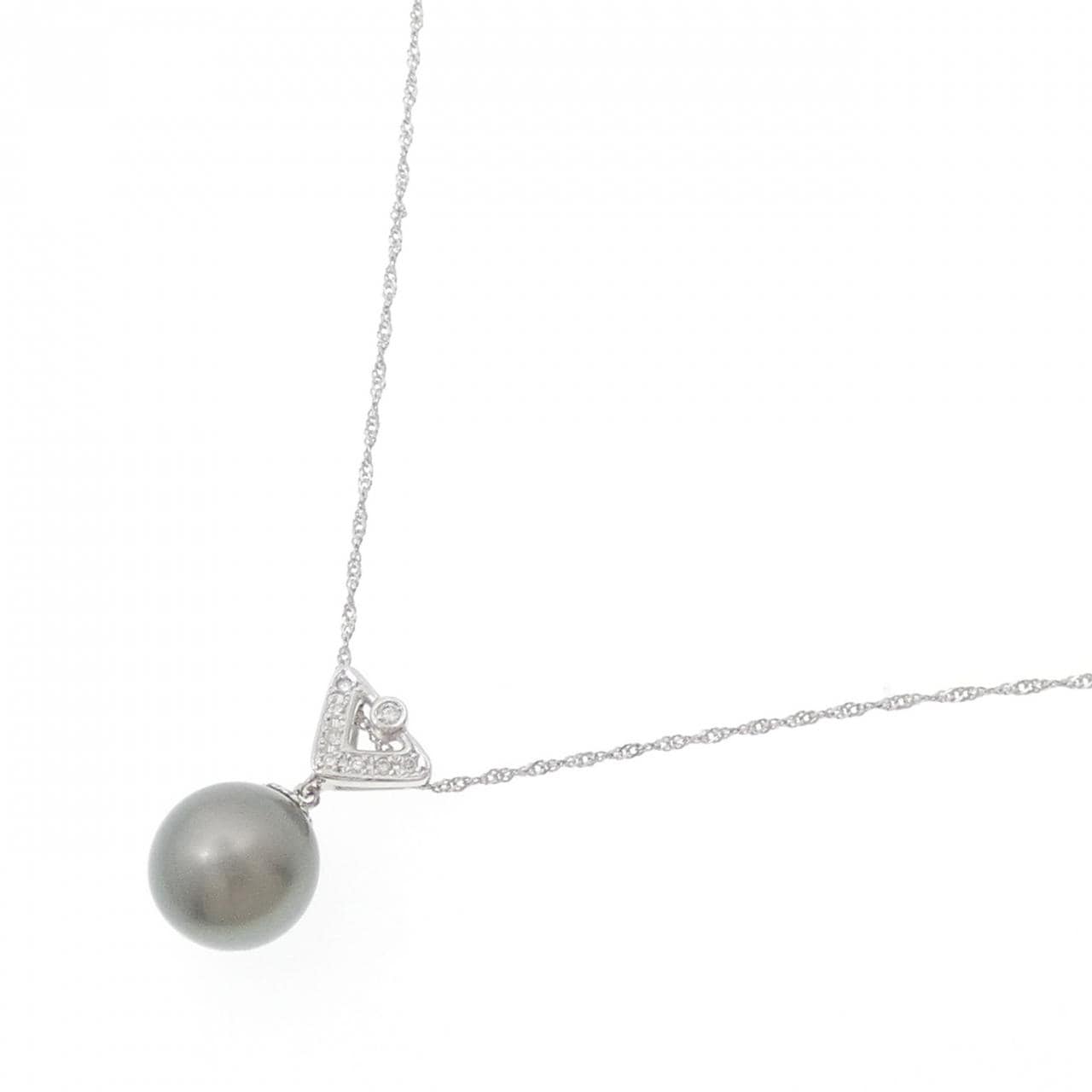 PT900/PT850 黒蝶パール ネックレス 11.6mm