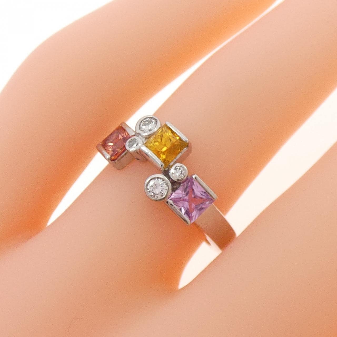 K18WG サファイヤ リング 1.00CT