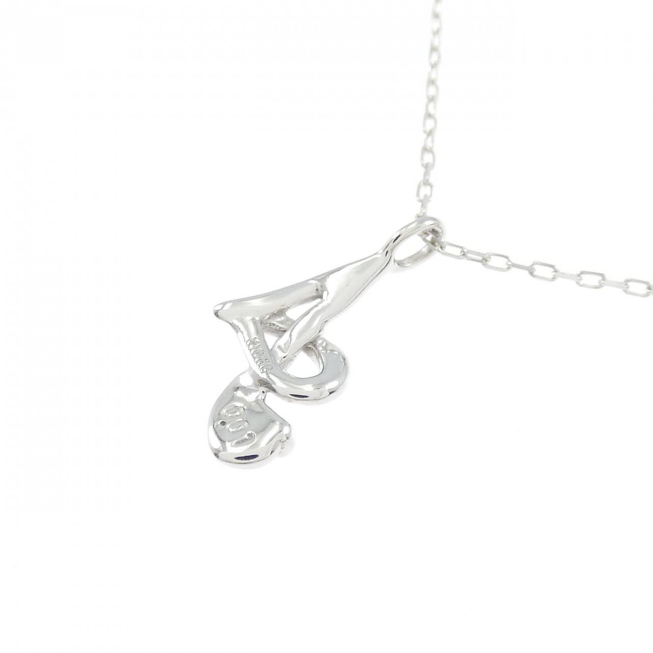 K10WG イニシャルA ダイヤモンド ネックレス 0.01CT