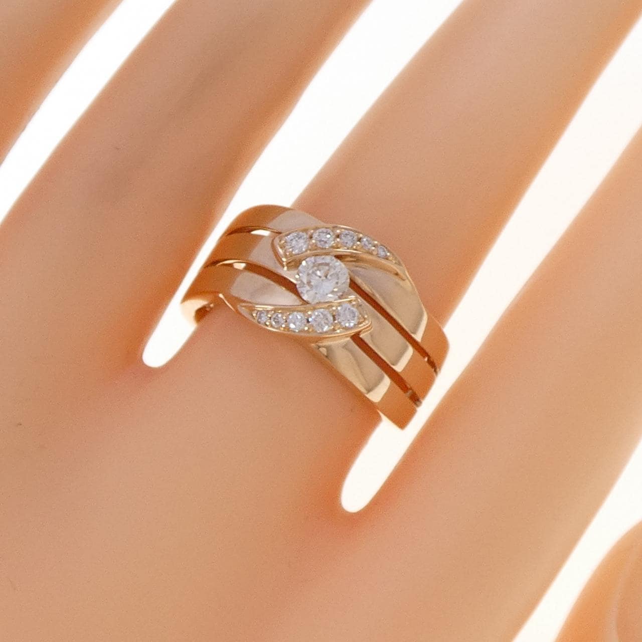 K18PG ダイヤモンド リング 0.40CT