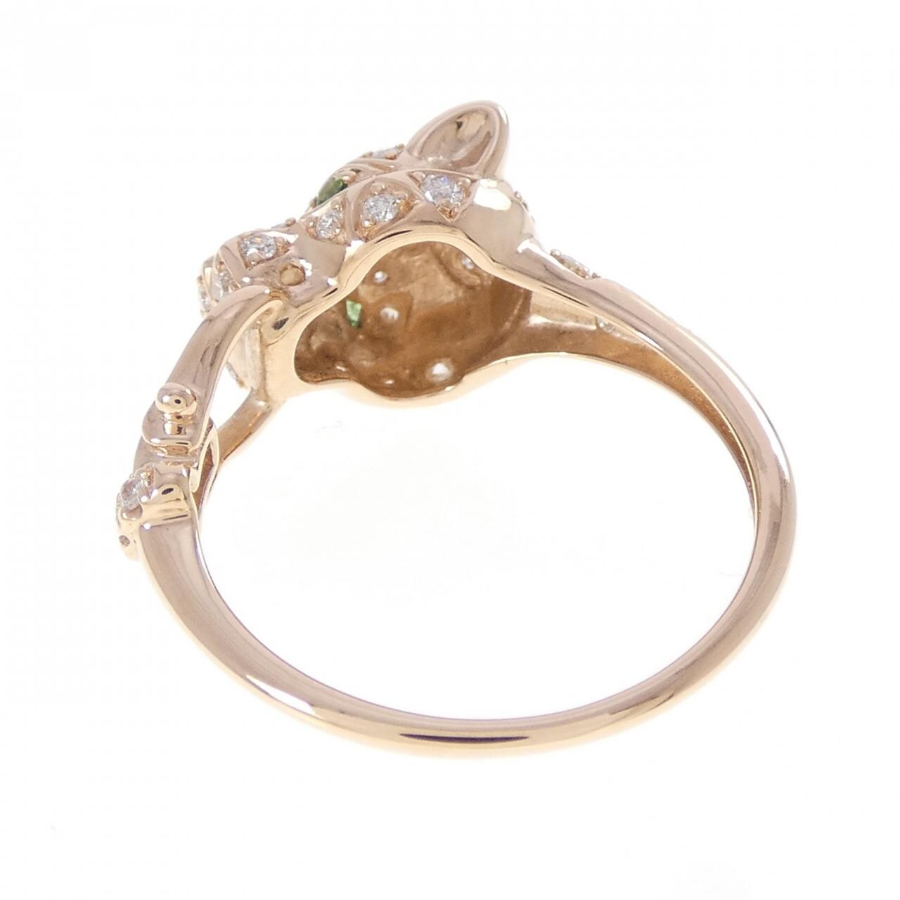 K18PG グリーンガーネット リング 0.02CT