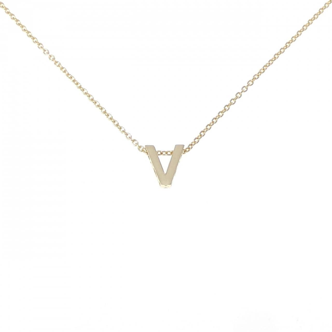 K18YG イニシャルV ネックレス