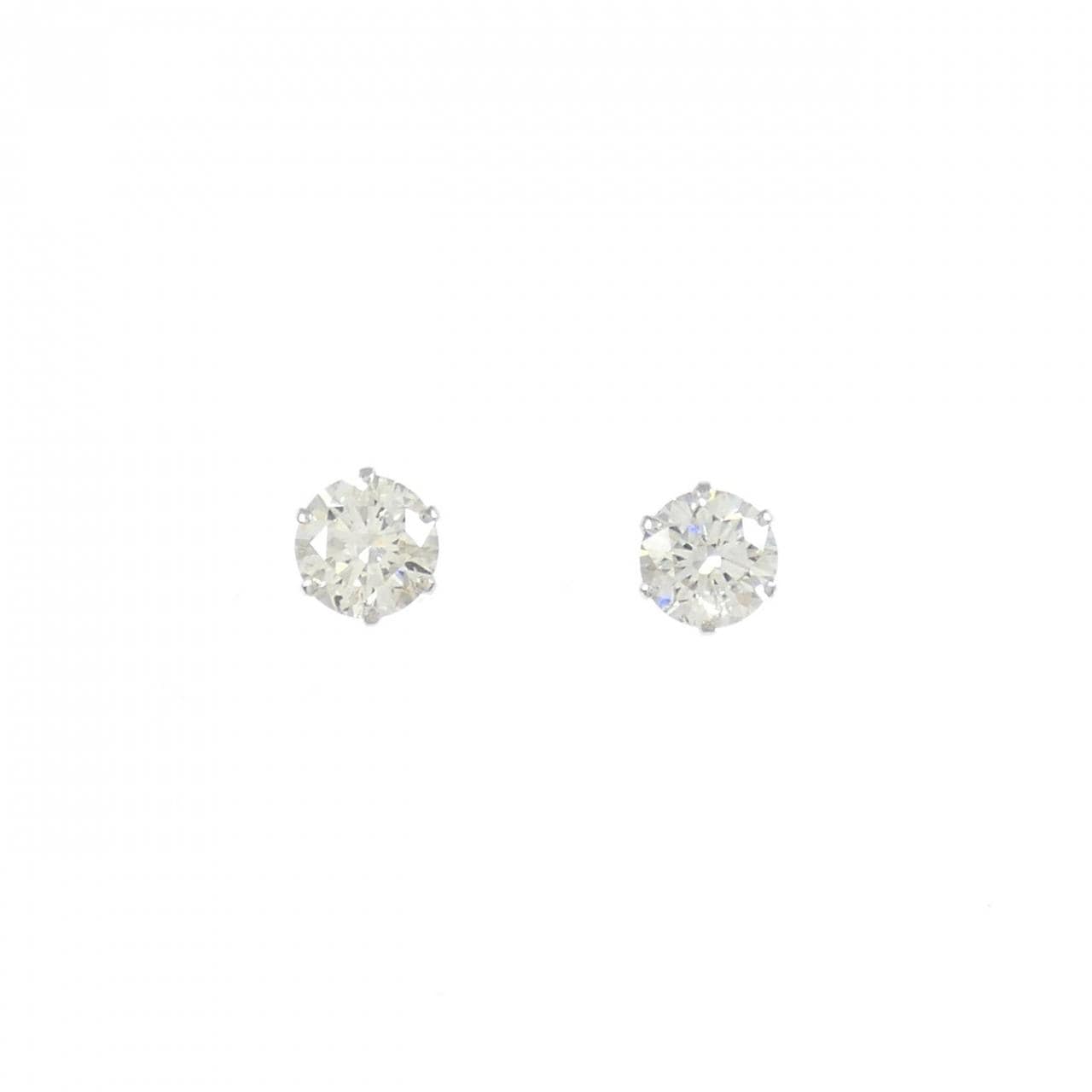 PT900 ソリティア ダイヤモンド ピアス 0.50CT