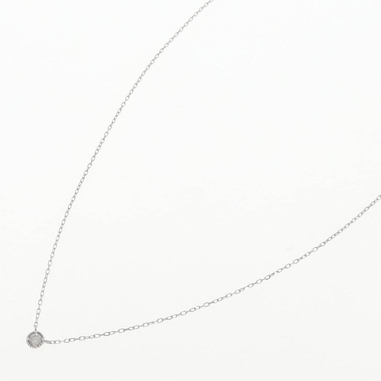 K10WG ソリティア ダイヤモンド ネックレス 0.08CT