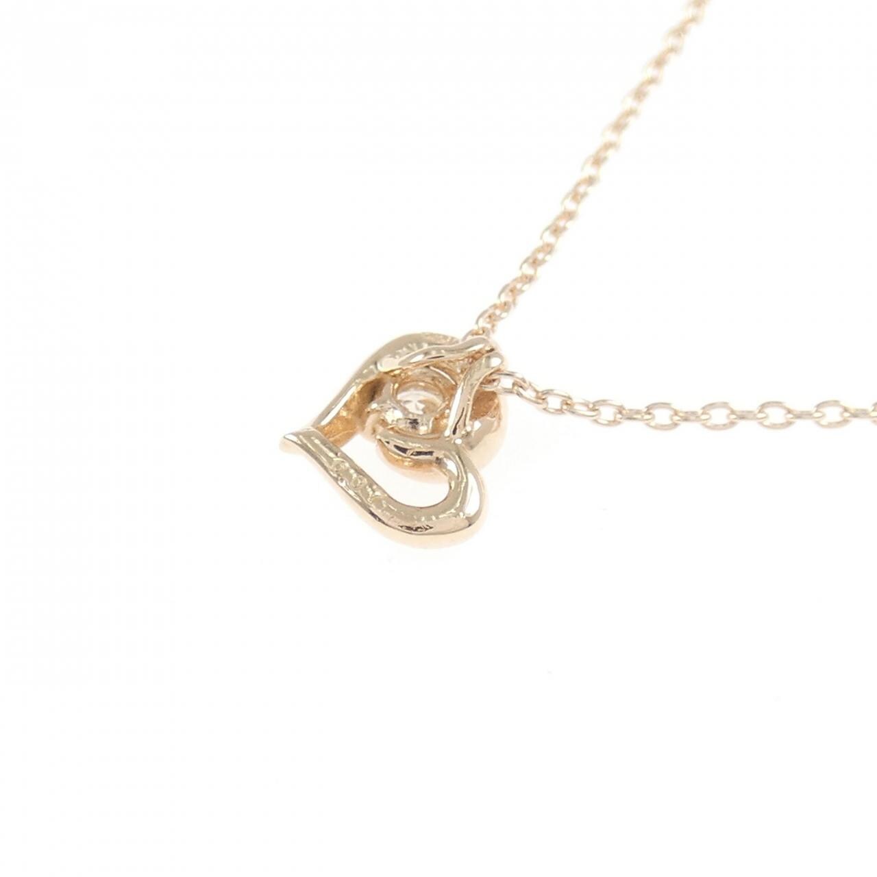K10PG ハート ダイヤモンド ネックレス 0.07CT