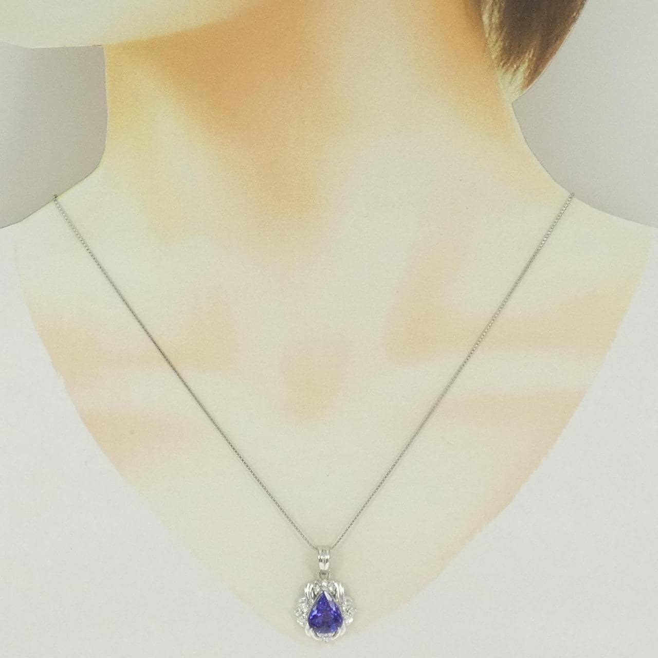 PT900/PT850 タンザナイト ネックレス 3.41CT