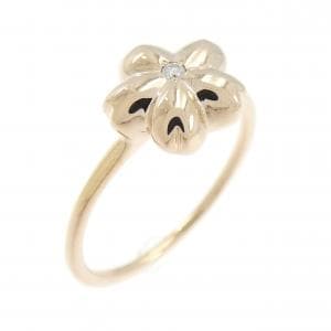 K18PG フラワー ダイヤモンド リング 0.01CT