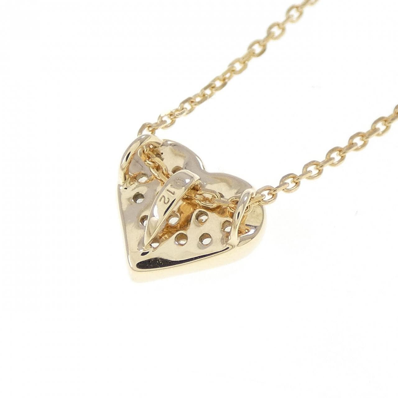 K10YG ハート ダイヤモンド ネックレス 0.12CT