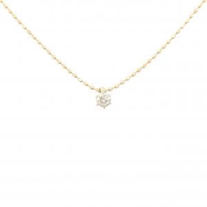 K14PG ソリティア ダイヤモンド ネックレス 0.10CT