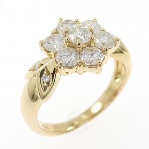 K18YG フラワー ダイヤモンド リング 1.00CT