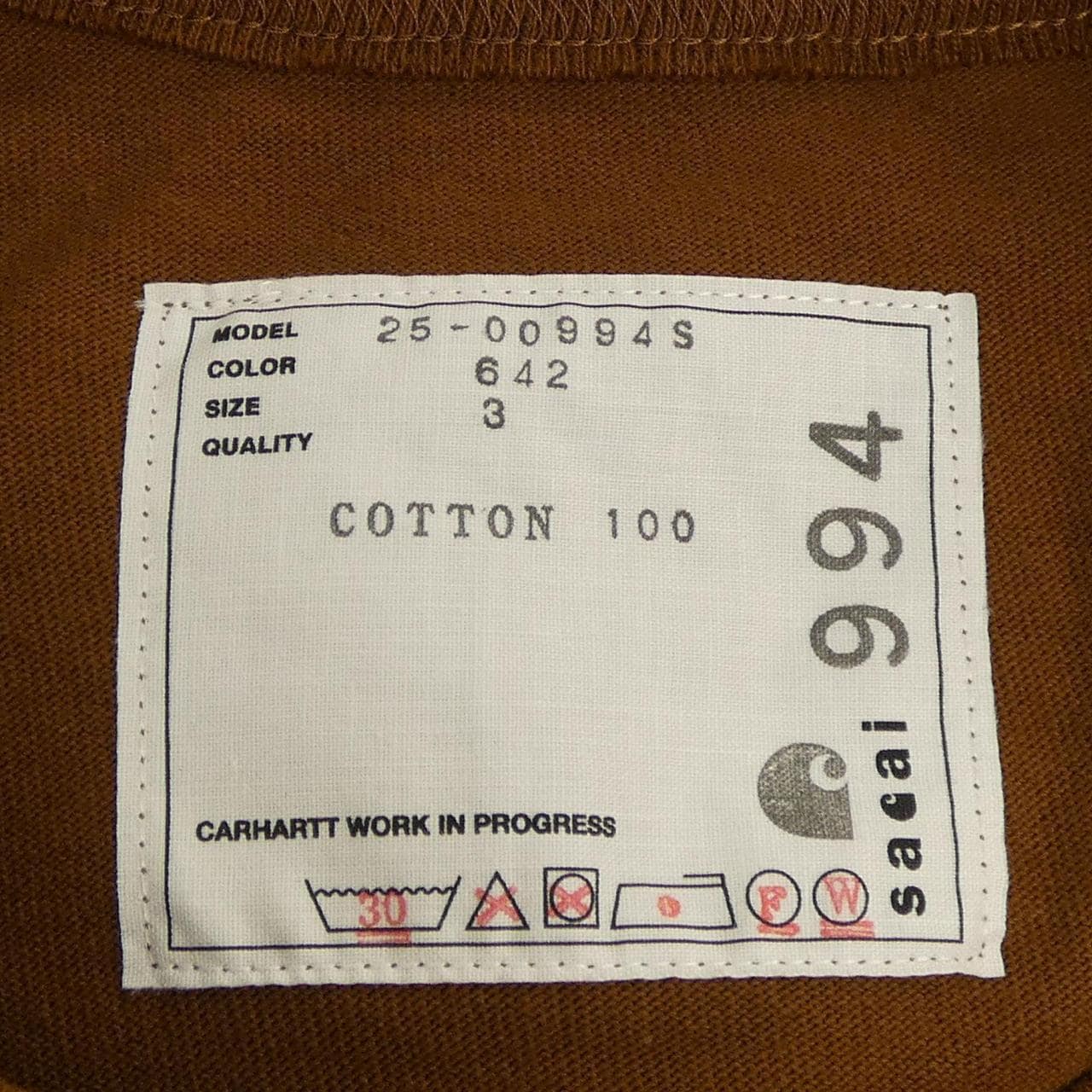 サカイ SACAI CARHARTT WIP 25-00994S UNISEX Tシャツ