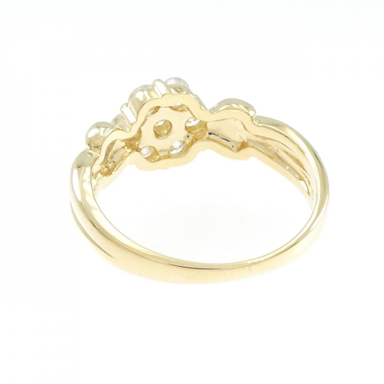 K18YG フラワー ダイヤモンド リング 0.53CT