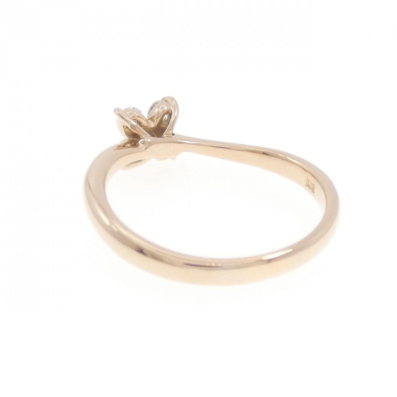 K18PG フラワー ダイヤモンド リング 0.30CT