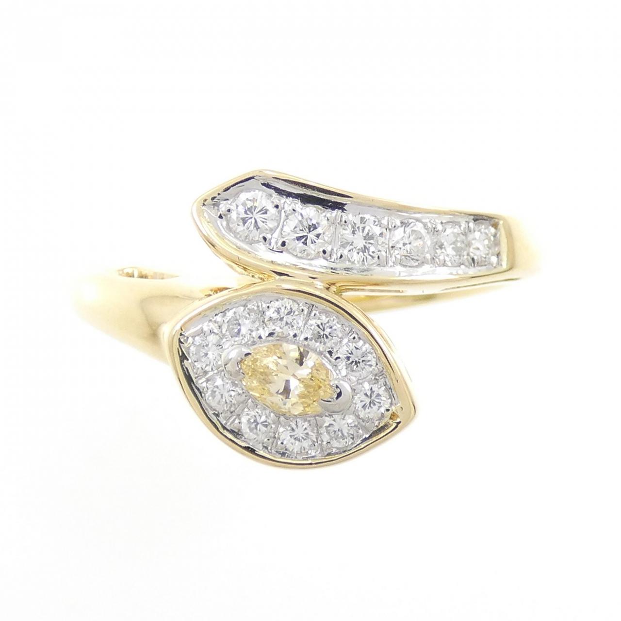 K18YG/PT ダイヤモンド リング 0.087CT