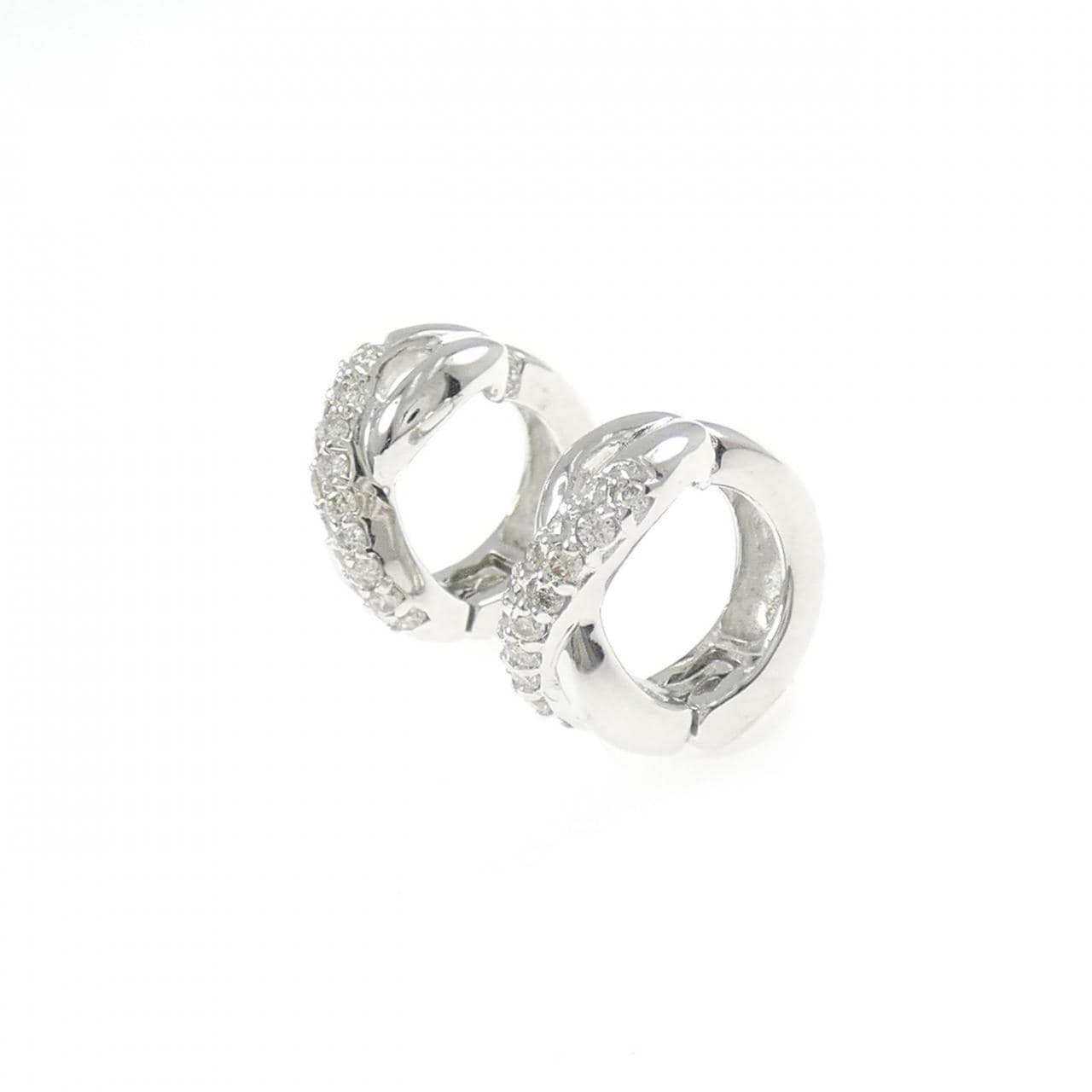 K18WG鑽石耳夹0.30CT