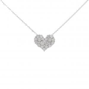 K14WG/K18WG ハート ダイヤモンド ネックレス 1.00CT