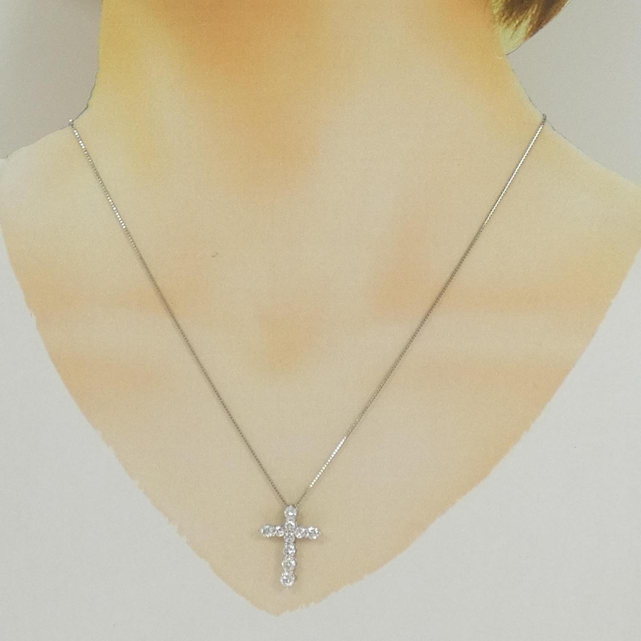 PT900/PT850 クロス ダイヤモンド ネックレス 1.02CT