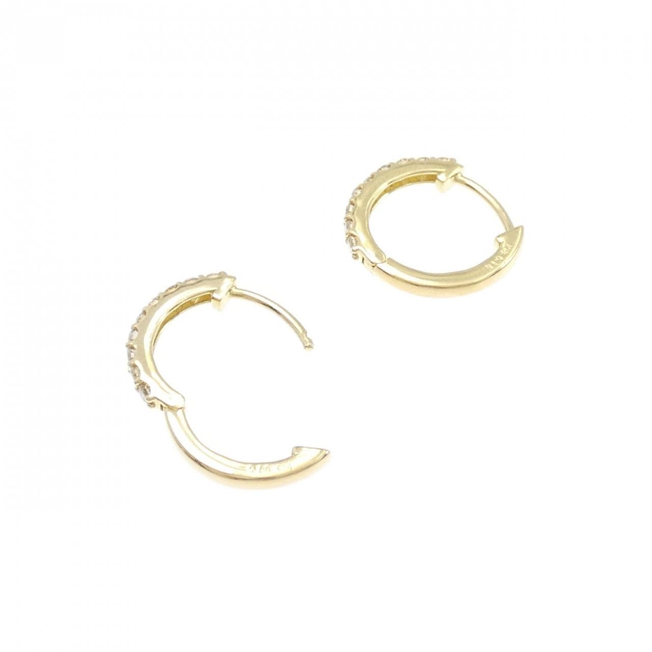 K18YG フープ ダイヤモンド ピアス 0.30CT