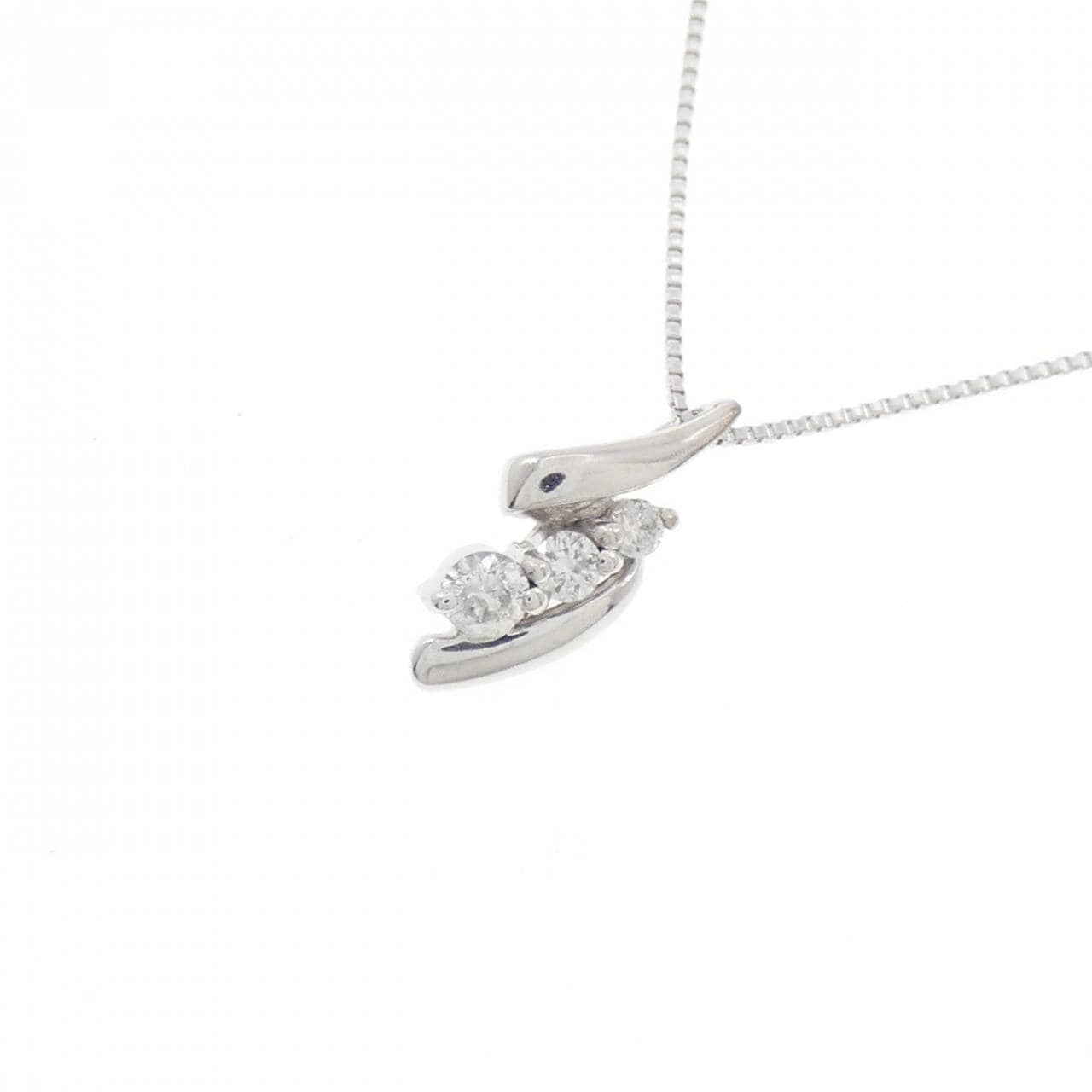K18WG ダイヤモンド ネックレス 0.12CT