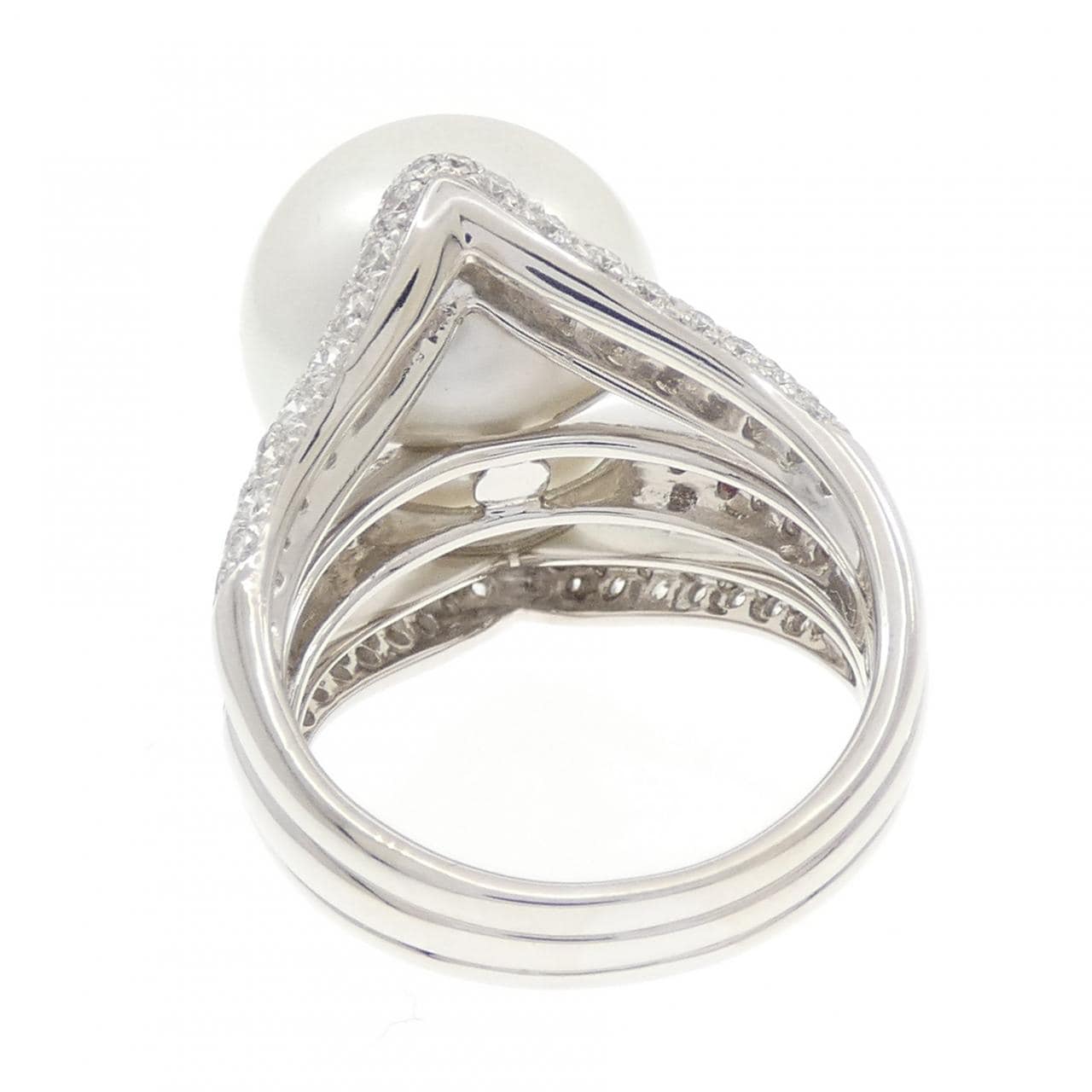 K18WG 白蝶パール リング 14.5mm