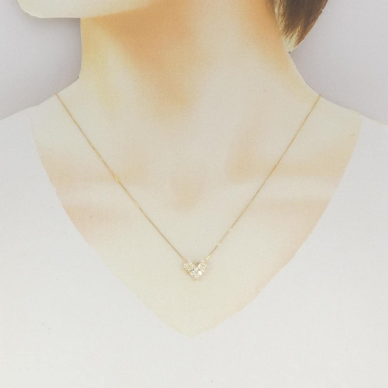 K18YG 2WAY フラワー×ハート ダイヤモンド ネックレス 0.50CT