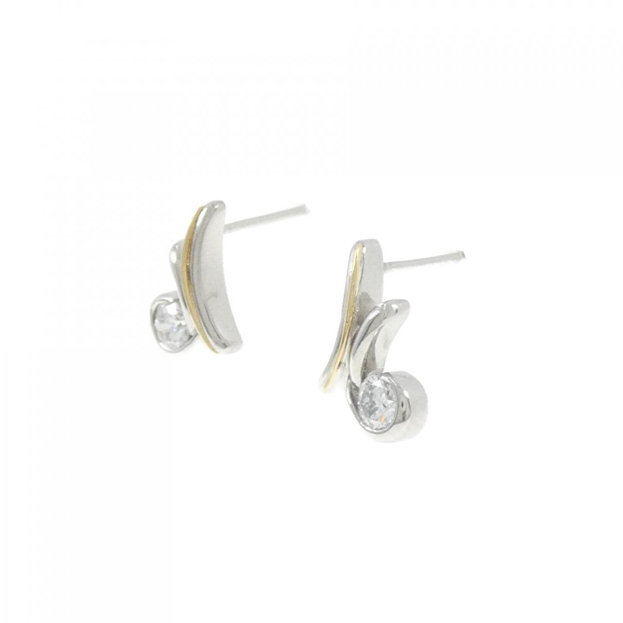 PT900/K18YG Diamond Earrings 0.365CT