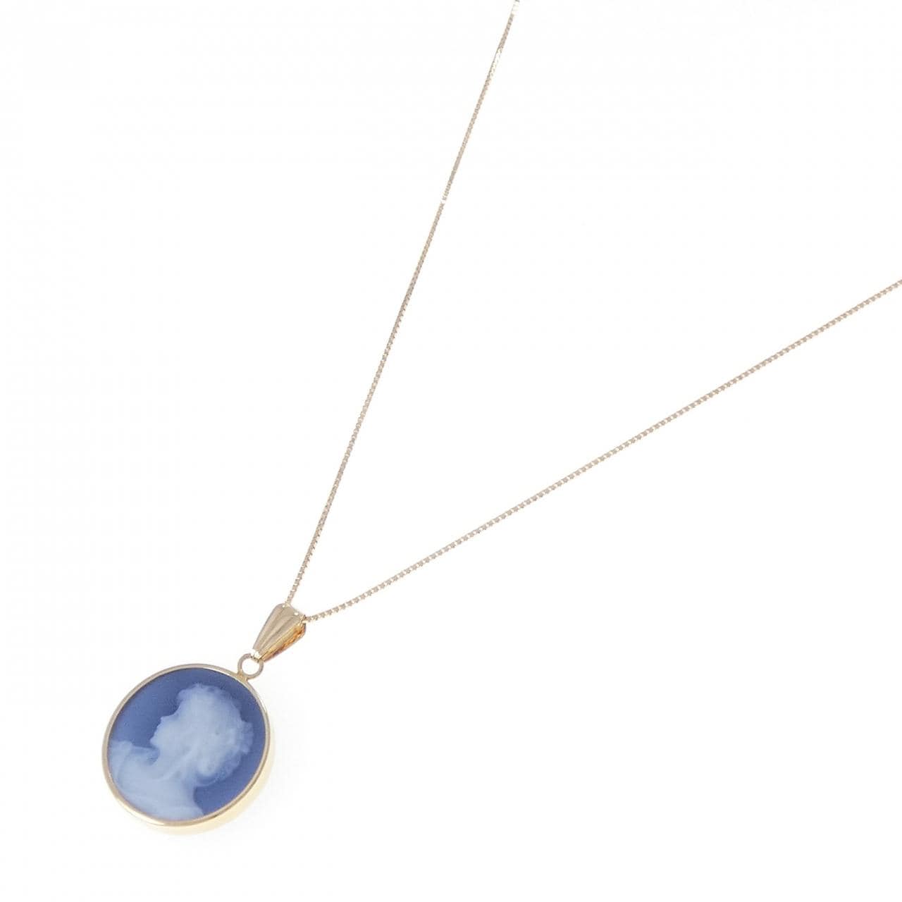 K18YG メノウカメオ ネックレス