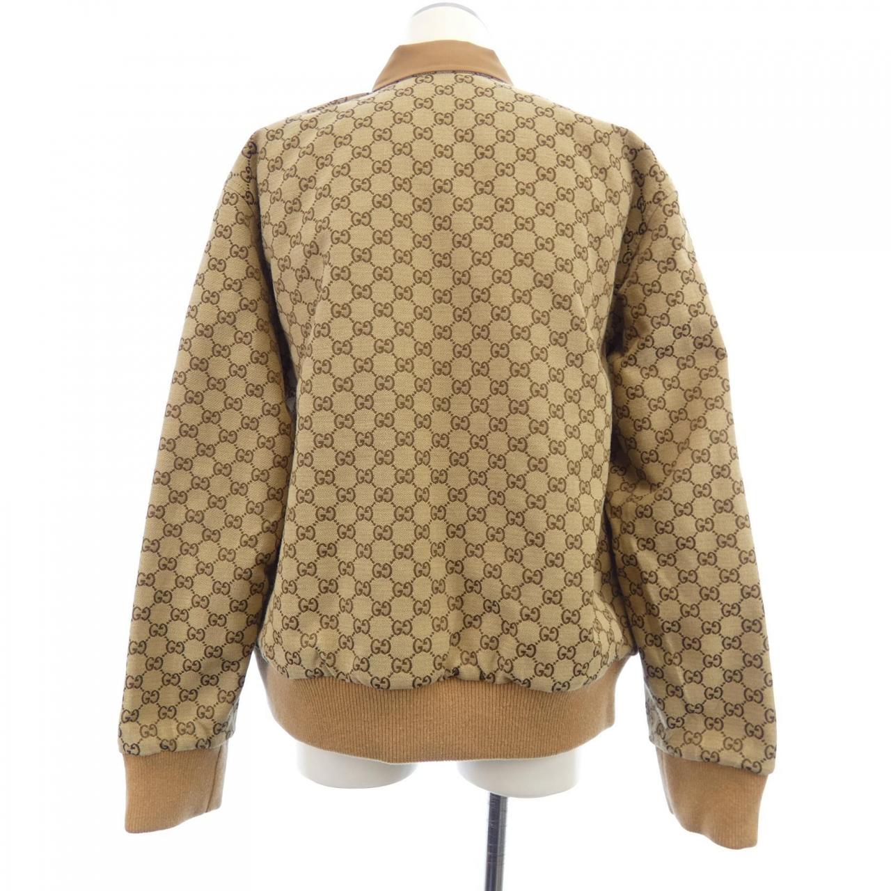 グッチ GUCCI レザー&GGキャンバス リバーシブルジャケット 717009 Z8A57 ブルゾン