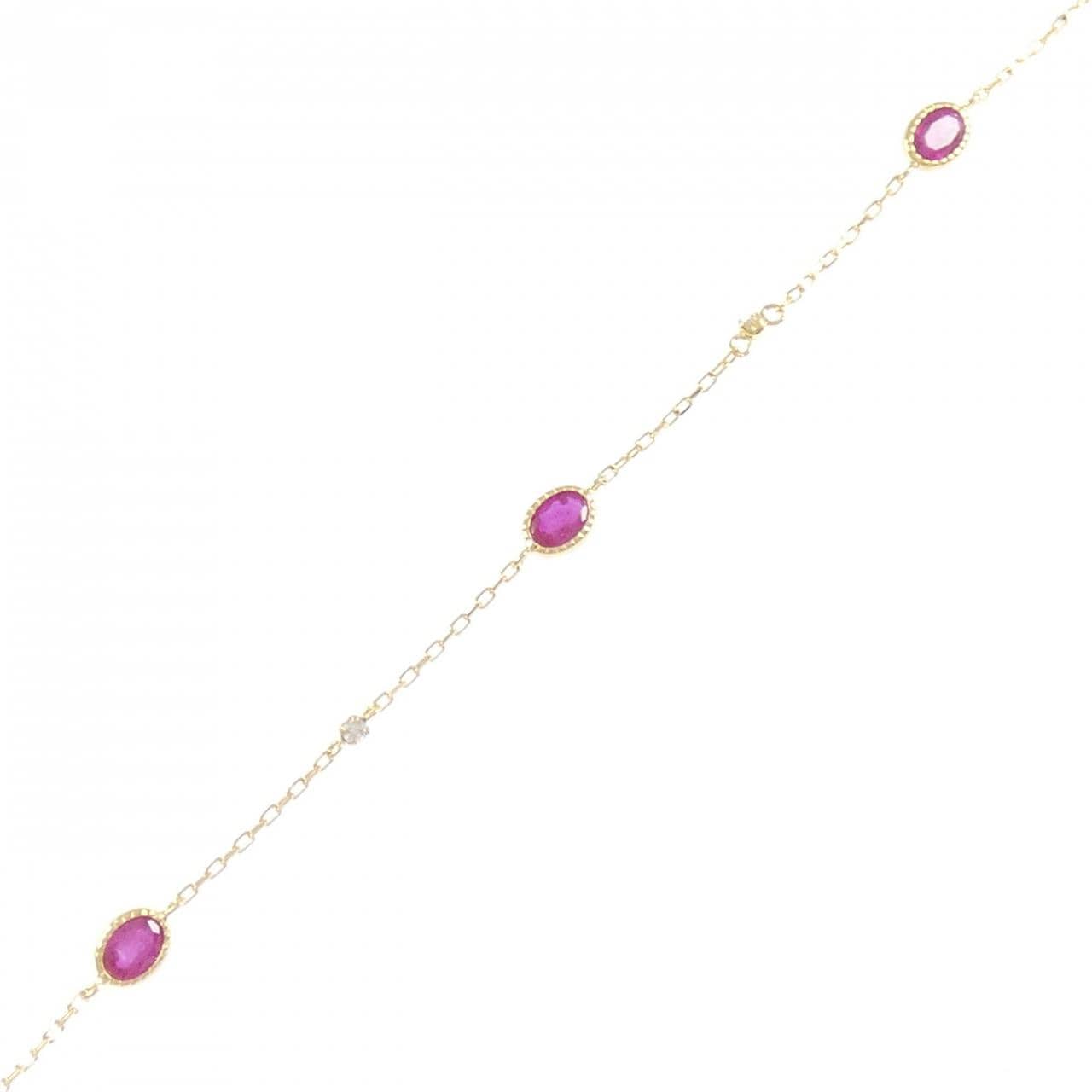 K18YG ルビー ブレスレット 0.96CT