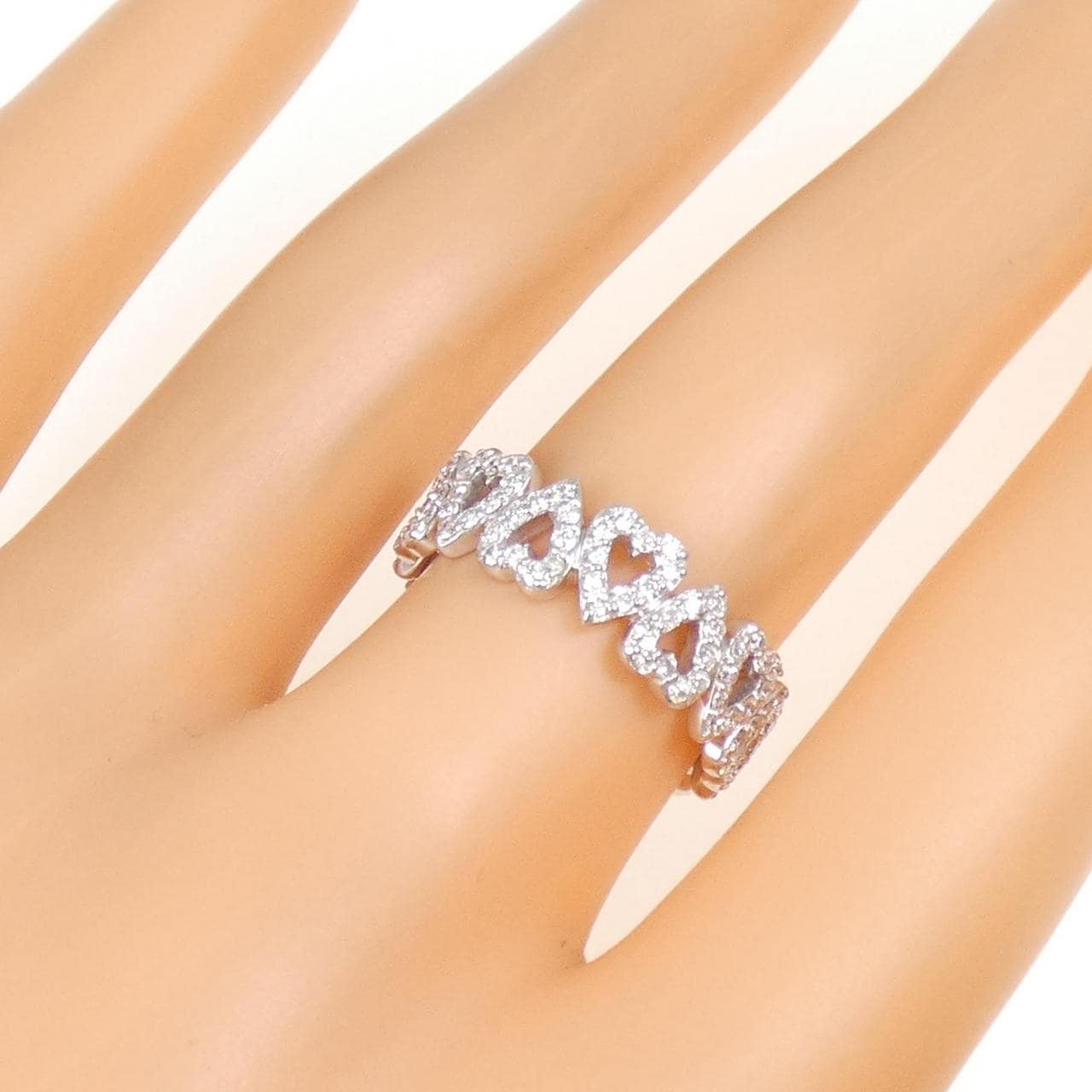 K18WG ハート ダイヤモンド リング 1.00CT