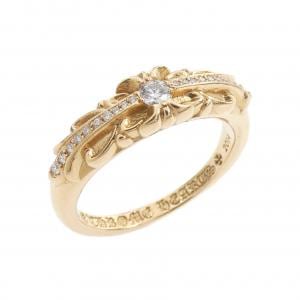クロムハーツ CHROME HEARTS BABY CLSC FLORAL CRS DMND PAVE 207146023GLD RING
