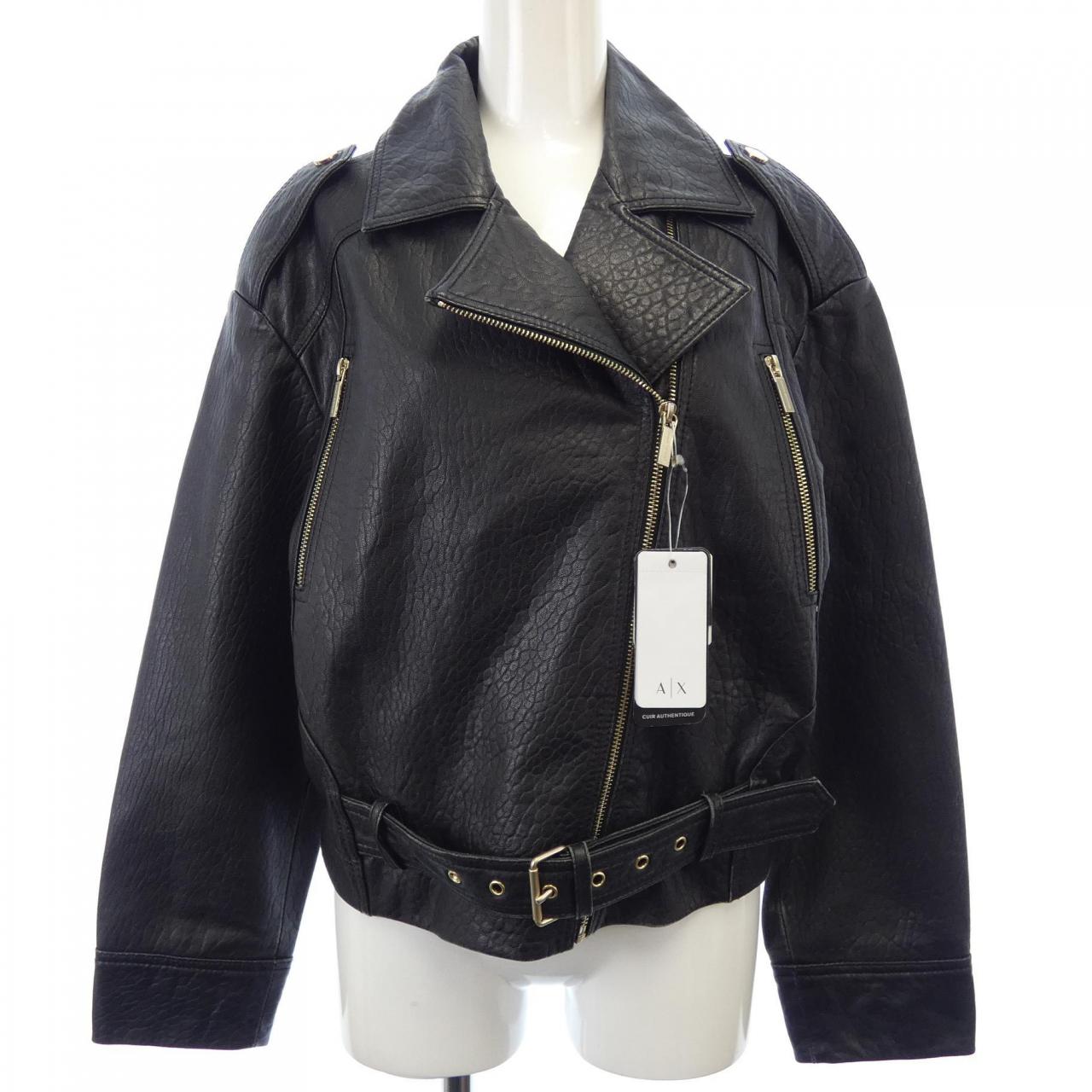 Armani Exchange Leather Rider's Jacket
