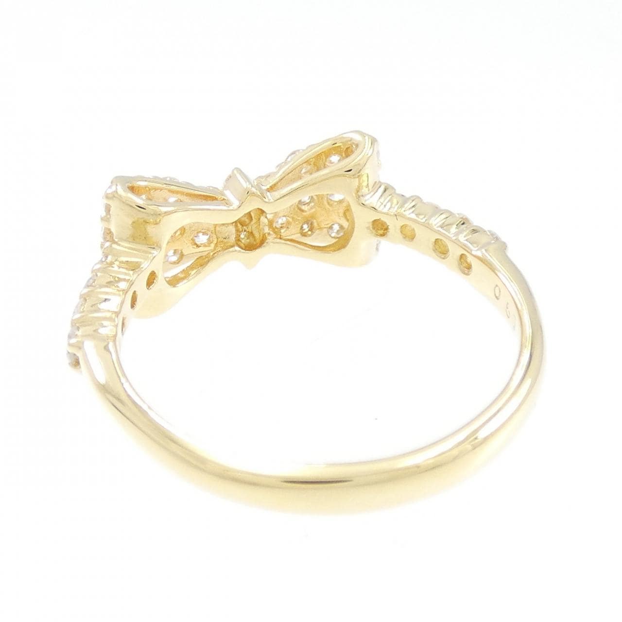 K18YG リボン ダイヤモンド リング 0.50CT