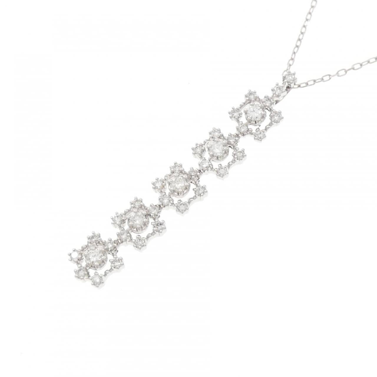 K18WG ダイヤモンド ネックレス 0.35CT