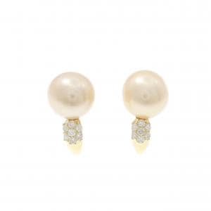 K18YG 白蝶パール ピアス 9.9mm