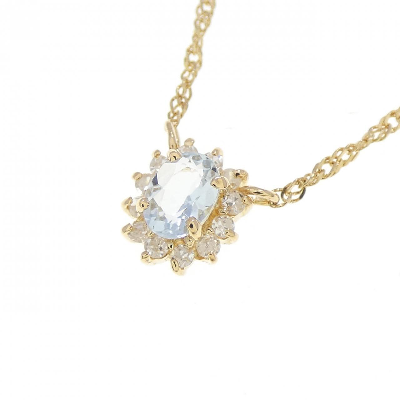 750YG アクアマリン ネックレス