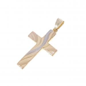 K14スリーカラー クロス ペンダント