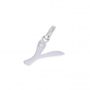 K18WG イニシャルY ダイヤモンド ペンダント